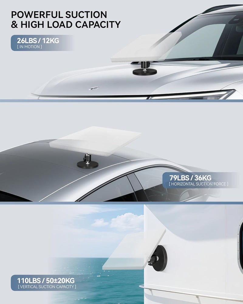 Foboull Starlink Mini Magnetic Car Roof Mount - 12 Strong Magnets, 80lbs Super Pull Force, Anti-Scratch Rubber Coated Mounting Kit for Car, RV, Vans, Truck, Boat - Image 3